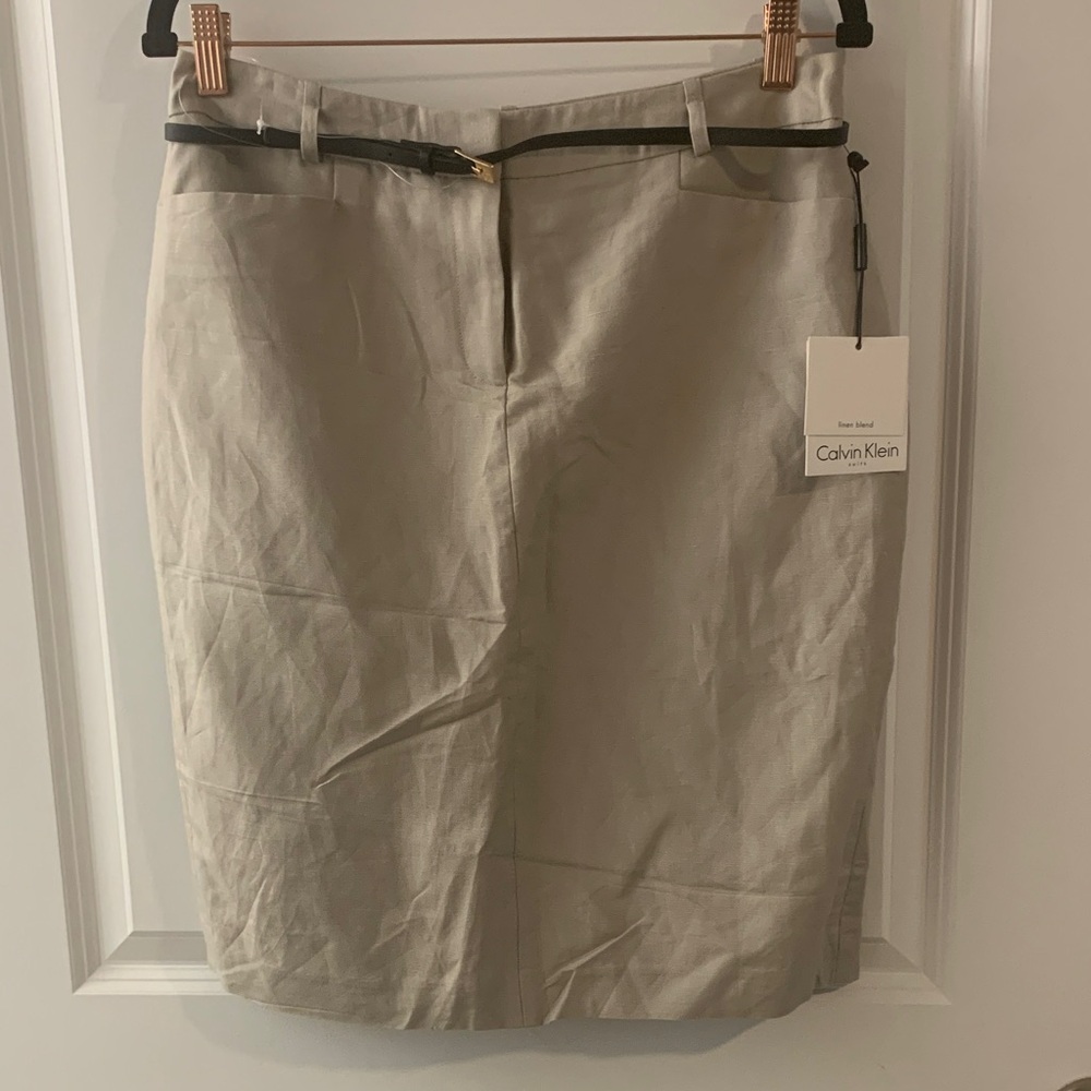 Calvin Klein Women's Beige Pencil Skirt